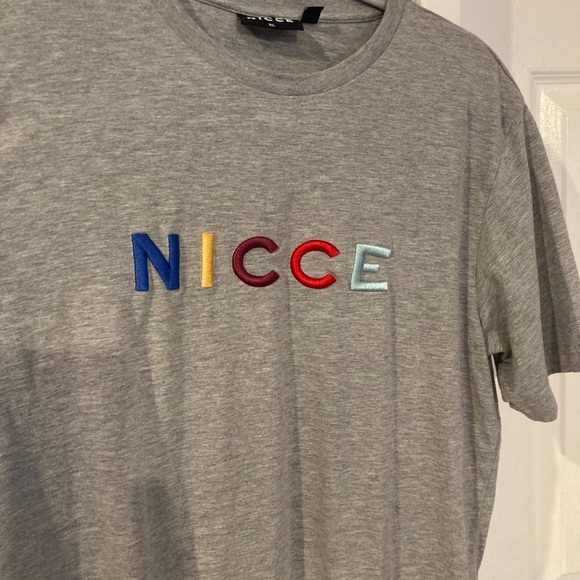 ❗️5X$30❗️ Gray NICCE T-Shirt with Multicolor Logo XL - Picture 2 of 5